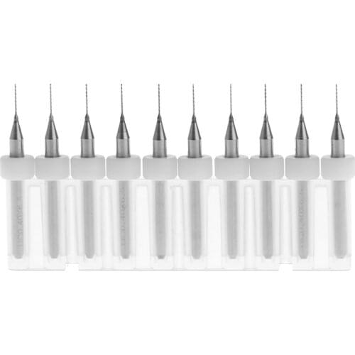 New 10Pc 0.4mm Tip 1/8" Shank Spiral Flute Tungsten Carbide Micro PCB Drill Bits A0KF