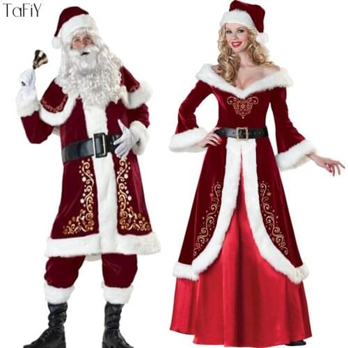 TaFiY Brand New Women And Men Christmas Halloween Costume Long Sleeve Fancy Dress Christmas Cosplay Party Costume For Adult