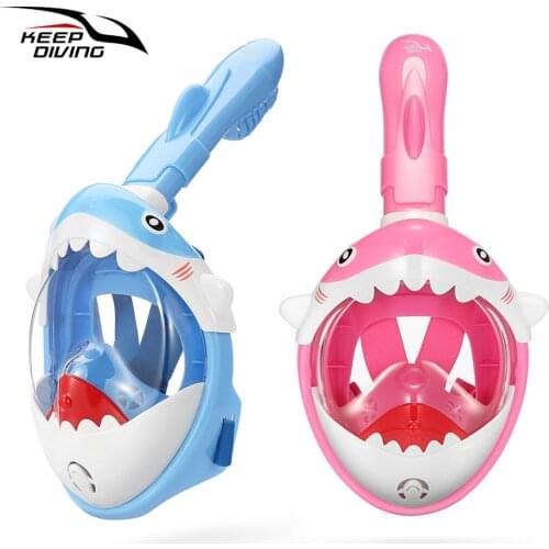 Goggles full dry children snorkeling full face mask cartoon animal anti-fog diving mask swimming snorkeling equipment
