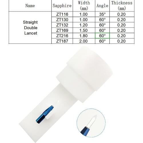 Ophthalmic Titanium Straight double lancet Sapphire Keratome blades Ophthalmic knife eye instrumant