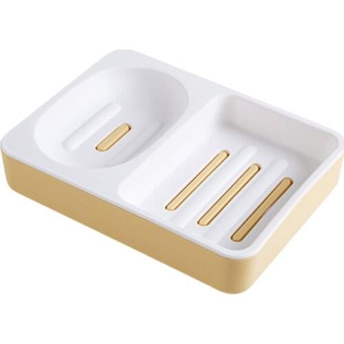 Bathroom 2 Grid Drain Soap Dish Household Large Double Layer Soap Box Drain Shelf Creative Sponge Soap Box Bathroom Accessories