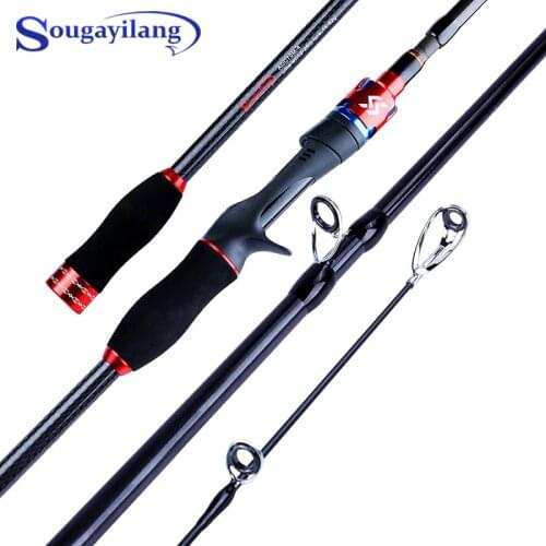 Sougayilang New 1.8m/2.1m Fishing Rod Portable 4 Section Ultralight Carbon Fiber Spinning/Casting Travel Fishing Pole De Pesca
