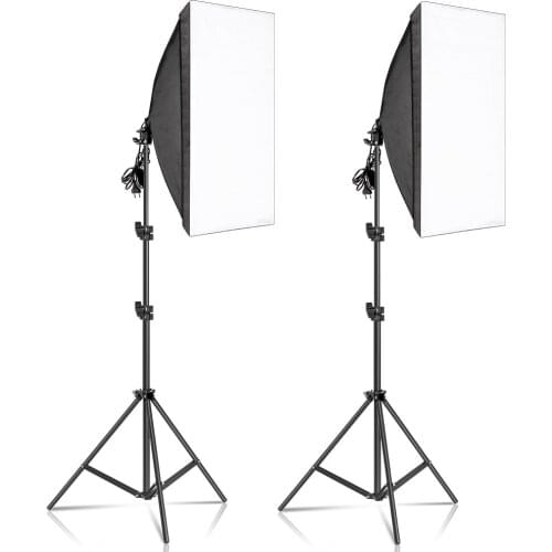 Softbox Lighting Kit 50x70cm Photography Continuous Light Box For Photo Studio With 8PCS E27 Socket Lighting Bulbs