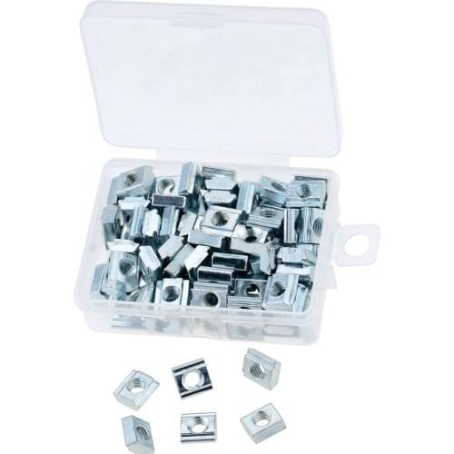 100PCS/Box M3 M4 M5 M6 T Block Square Nuts T-Track Sliding Hammer Nut For Fastener T Slot Aluminum Profile 2020