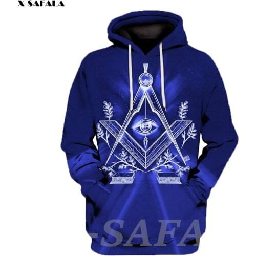 FREEMASONR Mason Jesus Christian 3D Printed Hoodie Man Female Outwear Zipper Sweatshirt Casual Hooded Jersey Q14-24 Pullover