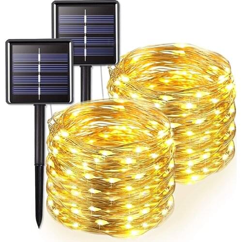 Fairy Led String Solar Panel Outdoor String Lights 100/200/300 LED Solar String Fairy Lights For Christmas Party Garden Garland