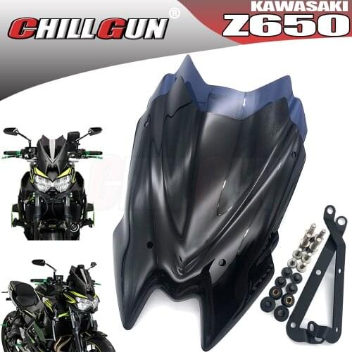 Motorcycle Sports Touring WindScreen Windshield Viser Visor Wind Deflector Fits For KAWASAKI Z650 Z-650 2020-2021 Z 650 '20-'21