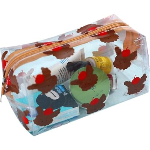 Waterproof Transparent Cosmetic Bags Cartoon Storage Pouch Makeup Organizer Approved Clear Case Beauty PVC Zipper Toiletry Bag
