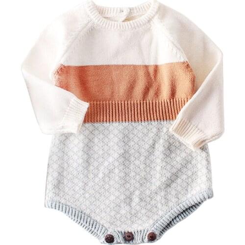Baby Girls knit Rompers Long Sleeve Knitted Rompers Baby Princess Onesie Toddler Kids Autumn Winter Clothing 1PC