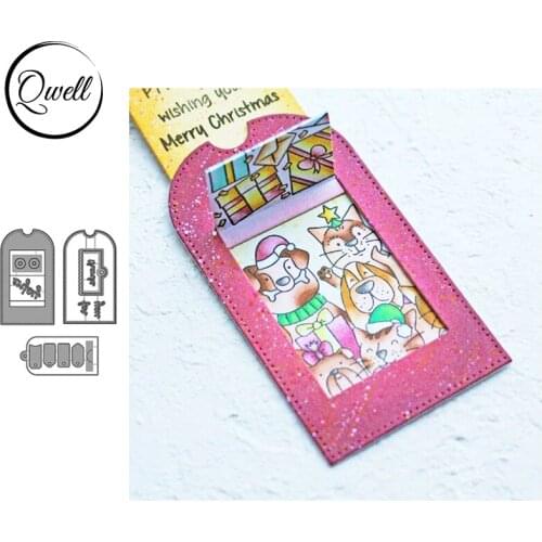 QWELL Pop-up Slider Tag Label Words DIY Scrapbooking Craft Paper Cards Album Making Template 2020 Hot Sale