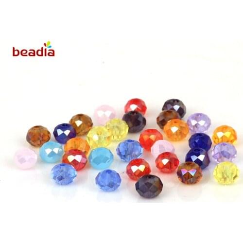High Quality 6mm Czech Loose Rondelle Crystal Glass Wheels Beads For DIY Jewelry Crafts Sewing Clothing Accessories 98pcs