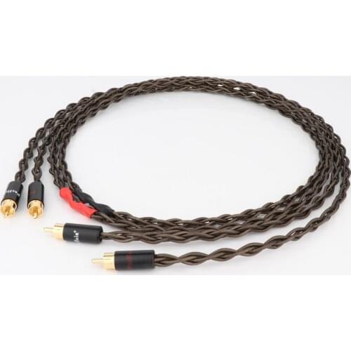 Preffair HI-End 4 core 2.2mm Silver Plated Signal RCA Interconnect Cable With Gold Plated RCA Plug