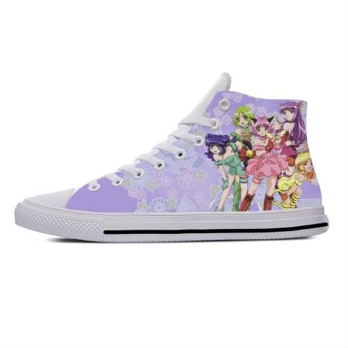 Japanese Anime Manga Cartoon Tokyo Mew Mew Funny Casual Cloth Shoes High Top Lightweight Breathable 3D Print Men Women Sneakers