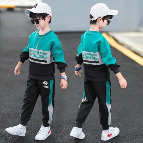 Green Pink Spring Summer Girls Clothing Suits Sweatshirts +Pants 2pcs/Set Kids Teenager Outwear Sport Cotton Formal High Quality
