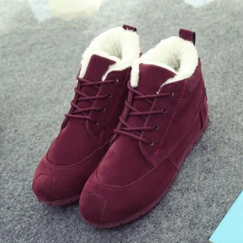 Winter Warm Short Ankle Boots Plush Low-top Snow Shoes Slip On Round Toe Women Sneakers Casual Plus Velvet
