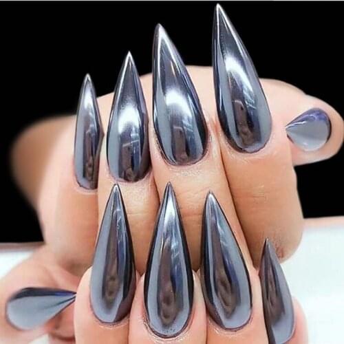 0.5g Black Mirror Dazzling Nail Glitter Metal Nail Art Chrome Powder Shiny Ultra Thin Pigment Dust Nail Decor For 2021 Christmas