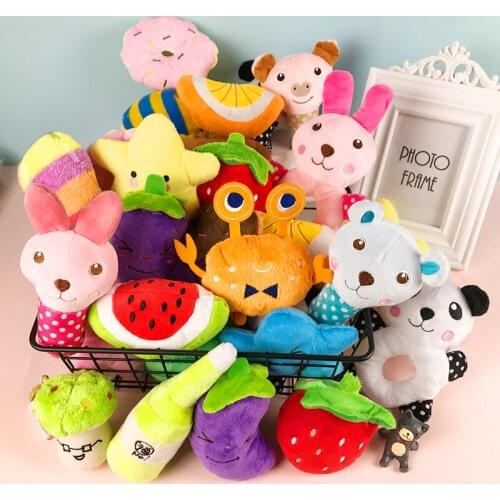 08 Squeaky Chew Play Toys Pet Squeaky Puppy Chew Squeaker Quack Sound Doll Toy Creative Simulation Donut Pet Supplies Dog Toys