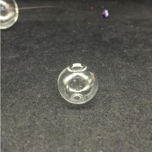 20pcs/lot 20mm round glass globe bubble with 2-3mm doulbe hole glass vial pendent glass bottle fashion DIY jewelry findings