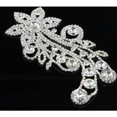 20Pcs Glass Crystals Applique Rhinestone Patch Sew for Bridal Headdress Wedding Dress Accessories