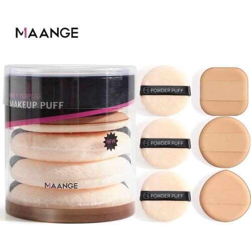 MAANGE 6pcs Professional Round Shape Face Body Powder Foundation Puff Portable Soft Cosmetic Puff Makeup Sponge Lot for Women