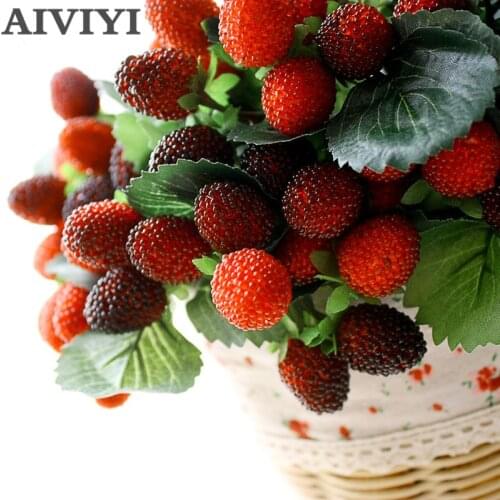 9 Fruit Decoration Flower Artificial Fruit Paddle Strawberry Photo Props Artificial Plant Paddle Mulberry For home party