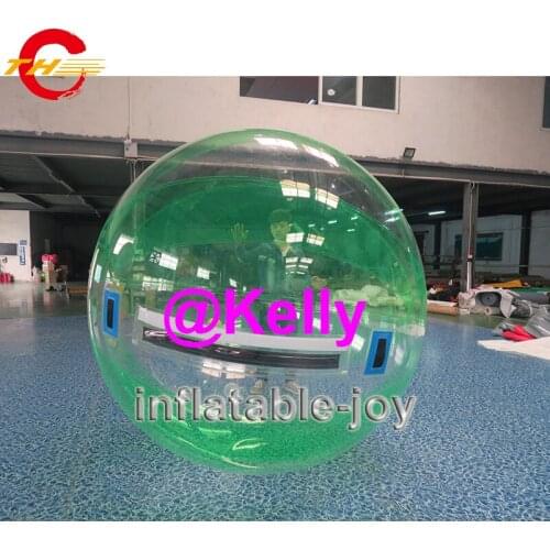 Free shipping 1.6m/2m dia inflatable water balls, inflatable water walking balls, transparent green color inflatable bubble ball