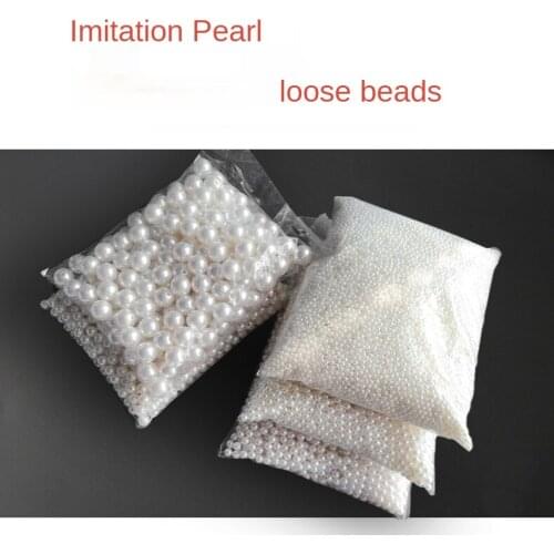 ABS Imitation Pearl Scattered Beads White with Holes DIY Hand-Woven Beads Making Jewelry Accessories Materials glass beads