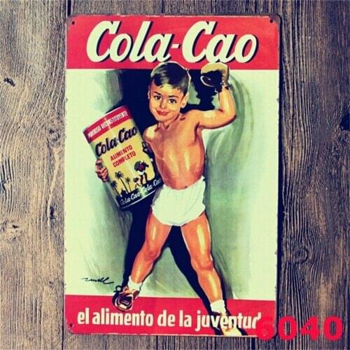 Cao Cola Art Wall Poster Vintage Metal Tin Signs Painting Home Bar Decor 20x30CM