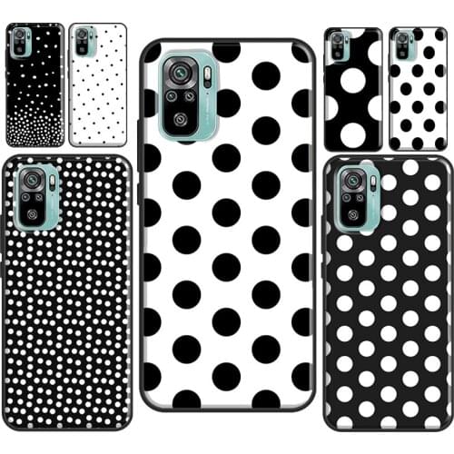 Black And White Polka Dot For Xiaomi Redmi Note 8 9 10 Pro Note 7 9S 8T Case For Redmi 9T 9 9A 9C K40 Back Cover