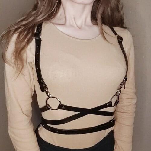 CKMORLS Sexy PU Adjustable Belts Sex Body Woman Strap Bra Chest Bdsm Bondage Erotic Lingerie Gothic Garter Suspenders Harness
