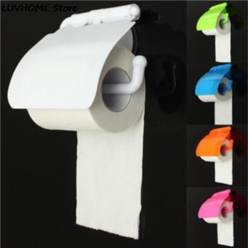 ZLinKJ 1PCS New Fashion Paper Holder Roll Tissue Box Sucker Toilet Paper Bathroom Wall Mounted Paper Color Random