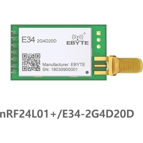 E34-2G4D20D nRF24L01P 2.4GHz 20dBm 2.4GHz rf Module Wireless Long Range 2km UART Long Range rf Transceiver Module