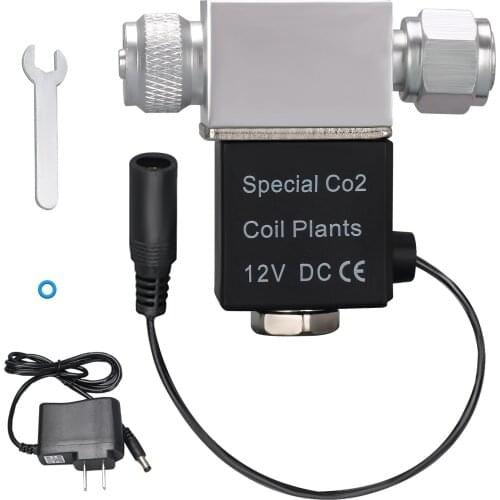 Solenoid Valve for Aquarium CO2 System Regulator DC 12V Output Connect 4*6mm Tube Double Head Noiseless Low Temperature Version