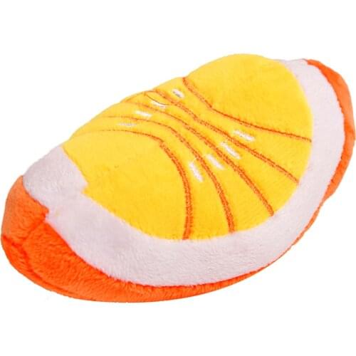 Animals Cartoon Dog Toys Stuffed Squeaking Pet Toy Cute Plush Puzzle For Dogs Cat Chew Squeaker Squeaky Toy For Pet Orange