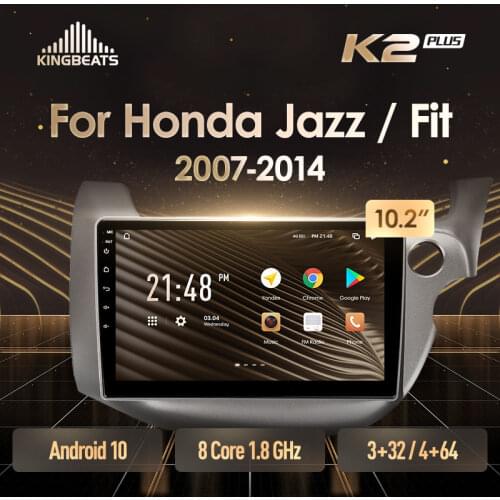 KingBeats Android 10 Octa-Core head unit HU 4G in Dash Car Radio Multimedia Video Player Navigation GPS For Honda Jazz GG/Fit GE GP GE 2007 - 2014 Right hand driver no dvd 2 din Double Din Android Car Stereo 2din