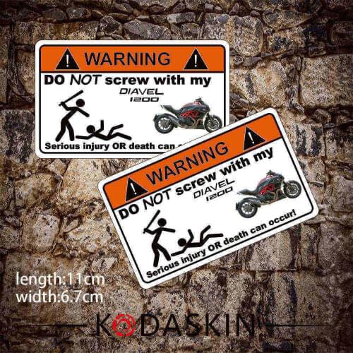 KODASKIN Motorcycle Cheap 2D Creative Warning Sticker Decal for DIAVEL 1200 HYPERSTRAOA 939 HYPERSTEAOA 820