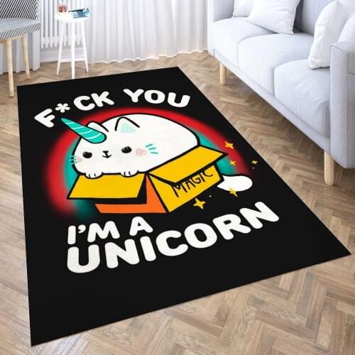 Kitty Unicorn Carpet for Living Room 3D Anime Cartoon Rug Gamer Teen Room Bedside Lounge Rug Kids Children Floor Mats