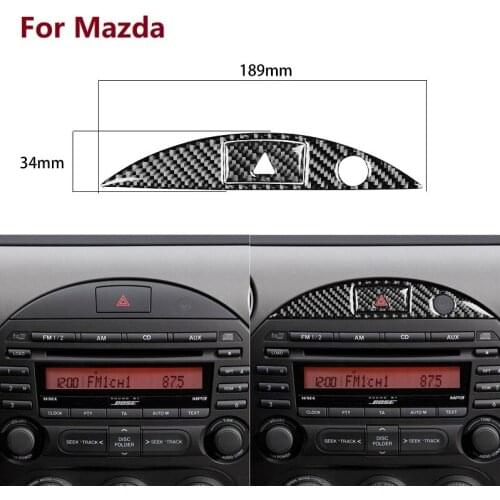 Carbon Fiber Emergency Button Hazard Light Switch Panel Cover Fit For Mazda MX-5 Miata 2009-15 MX5 Roadster Car Accessories