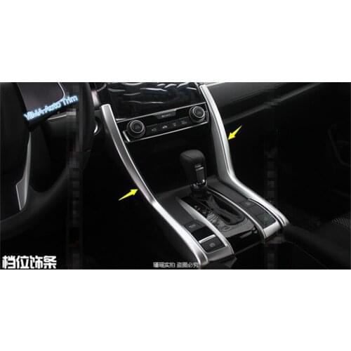 Lapetus Auto Styling Fit For Honda Civic 2016 - 2020 ABS Transmission Shift Gear Box Frame Cover Decoration Trim 2 Pcs / Set