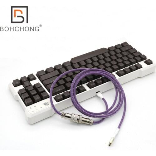 Custom Double Sleeved USB to TYPE C Mini Micro Cable for Mechanical Keyboard With Colorful GX12 Aviator