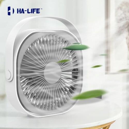 HA-Life Mini Fan Portable Small Noiseless DC 5V USB Rechargeable Home Office Desk Stand Electric Cooling Fan Cooler Ventilador