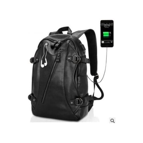 Men PU Backpack Bag Rucksack PU Backpack For Men 15 inch Laptop Backpack Man PU Leather Notebook bag Travel Shoulder Bags