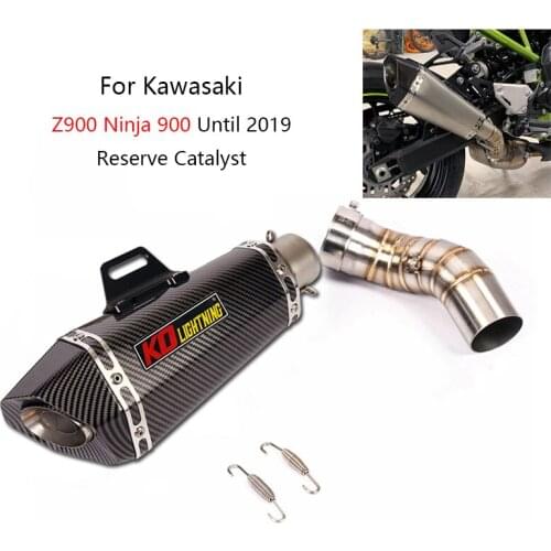 Slip-on Exhaust Set for Kawasaki Z900 Ninja 900 Until 2019 Motorcycle Middle Pipe 51mm Muffler Escape Removable DB Killer Tips