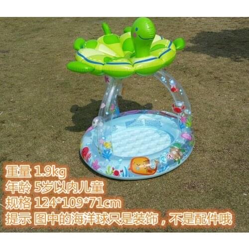 Inflatable animal Tortoise Sunshade Inflatable For Baby Kid Play Water Bath Outdoor Swim Ring Pool Toy Summer Ride-on Floating