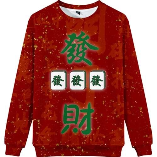 Harajuku Mahjong hip-hop mens street fall/winter pullover sweater over sized