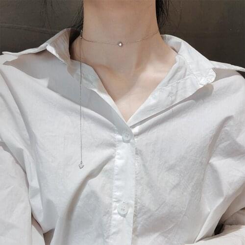 Original 925 Sterling Silver Small Rhinestone Smiley Necklace Custom Casual Sweet Statement Unique Design Girls Chain Cute Gifts