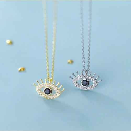 Eyelash Necklace 925 Silver Choker Kolye Gold Pendant Charm Minimalism Vintage Boho Bijoux Femme Collier Necklace Women Jewelry