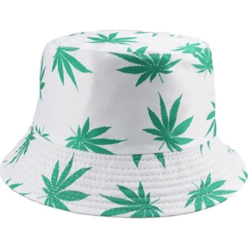 Bucket Hats Double Sided Maple Leaf Wide Brim Women Sun Hats Casual Sun Protection Beach Party Fisherman Hats Gorras Para Mujer