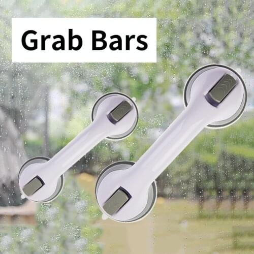Plastic Bathtub Grab Bars Safety Helping Handle Anti Slip Support Toilet Bathroom Handrails Vacuum Sucker Grab Bar for Bathroom