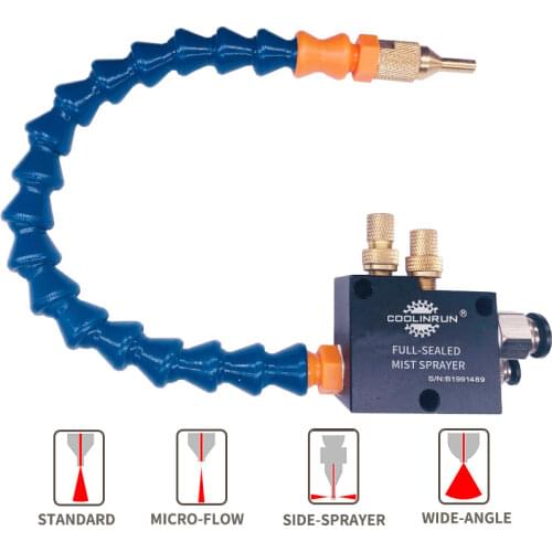 Full Sealed Mist Coolant Lubrication Cooling Sprayer Universal Brass Spray Port CNC Lathe Milling Drill Engraving Machine